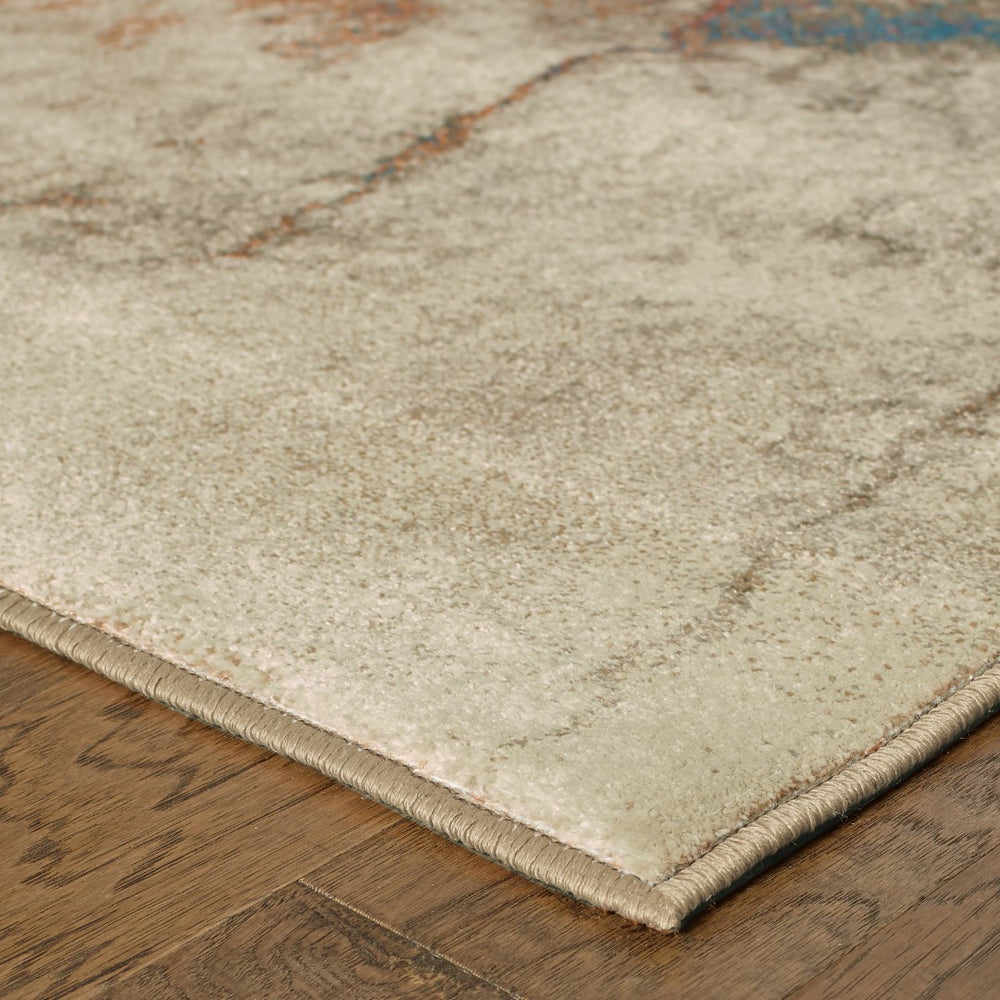 Oriental Weavers Pasha 1334E Contemporary/Industrial Abstract Polypropylene Indoor Area Rug Beige/ Orange 9'10" x 12'10" P1334E300390ST