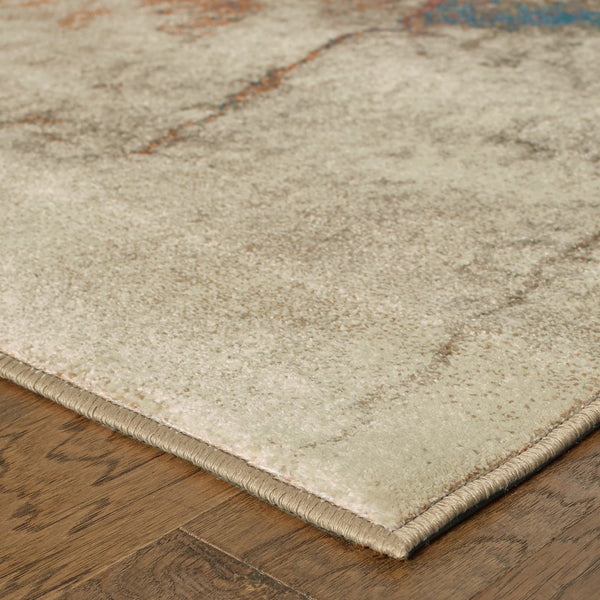 Oriental Weavers Pasha 1334E Contemporary/Industrial Abstract Polypropylene Indoor Area Rug Beige/ Orange 9'10" x 12'10" P1334E300390ST