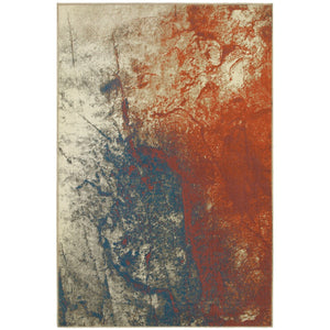 Oriental Weavers Pasha 1334E Contemporary/Industrial Abstract Polypropylene Indoor Area Rug Beige/ Orange 9'10" x 12'10" P1334E300390ST