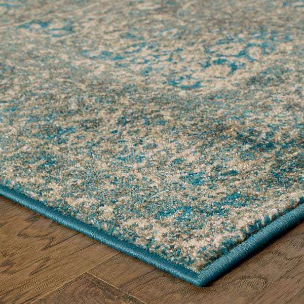 Oriental Weavers Pasha 1337B Traditional/Vintage Distressed Polypropylene Indoor Area Rug Navy/ Grey 9'10" x 12'10" P1337B300390ST