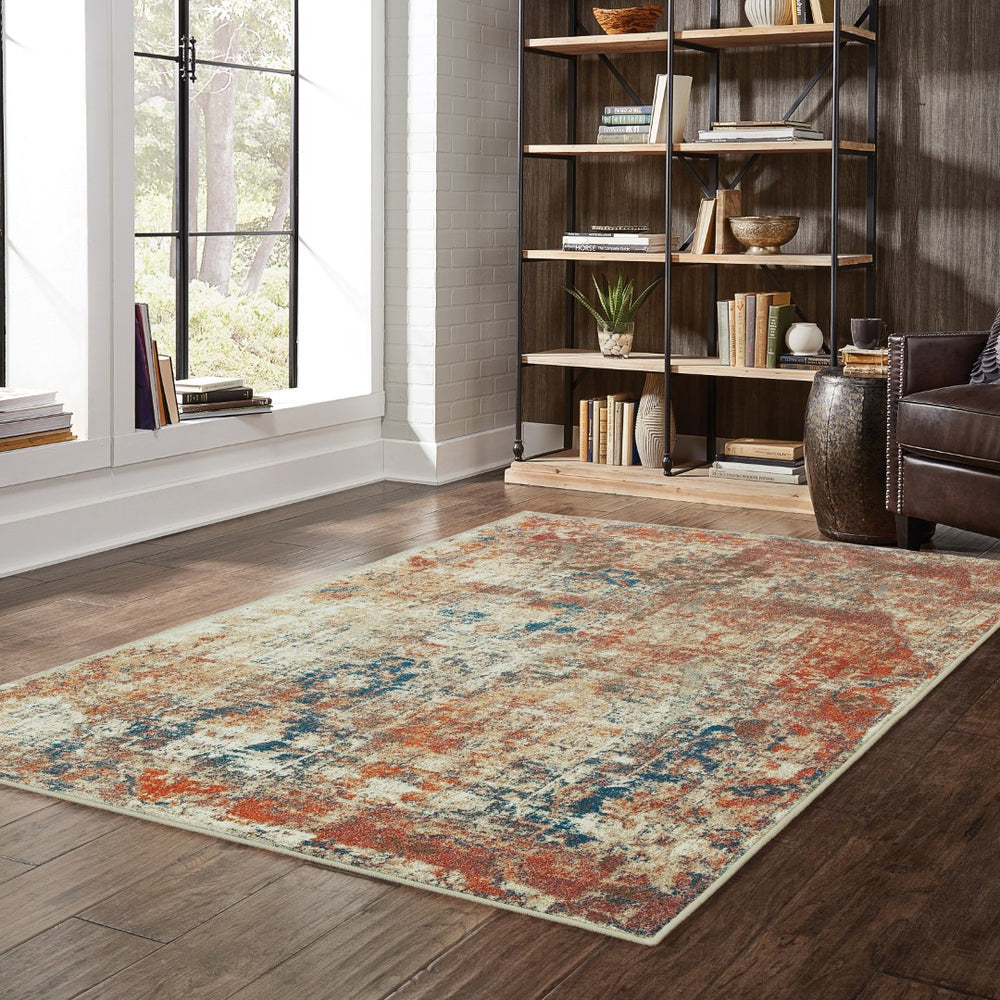 Oriental Weavers Pasha 521X6 Contemporary/Casual Abstract Polypropylene Indoor Area Rug Beige/ Multi 9'10" x 12'10" P521X6300390ST