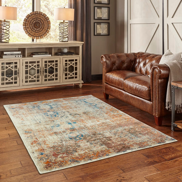 Oriental Weavers Pasha 521X6 Contemporary/Casual Abstract Polypropylene Indoor Area Rug Beige/ Multi 9'10" x 12'10" P521X6300390ST