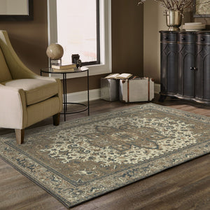 Oriental Weavers Pasha 5991D Traditional/Bohemian Medallion Polypropylene Indoor Area Rug Ivory/ Grey 6'7" x 9'6" P5991D200290ST