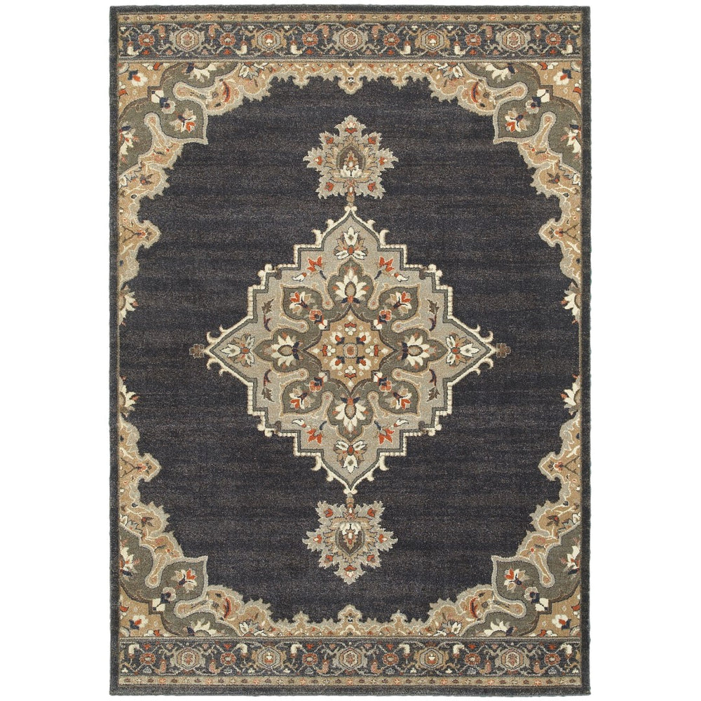 Oriental Weavers Pasha 072E2 Traditional/Vintage Oriental Polypropylene Indoor Area Rug Blue/ Grey 9'10" x 12'10" P072E2300390ST