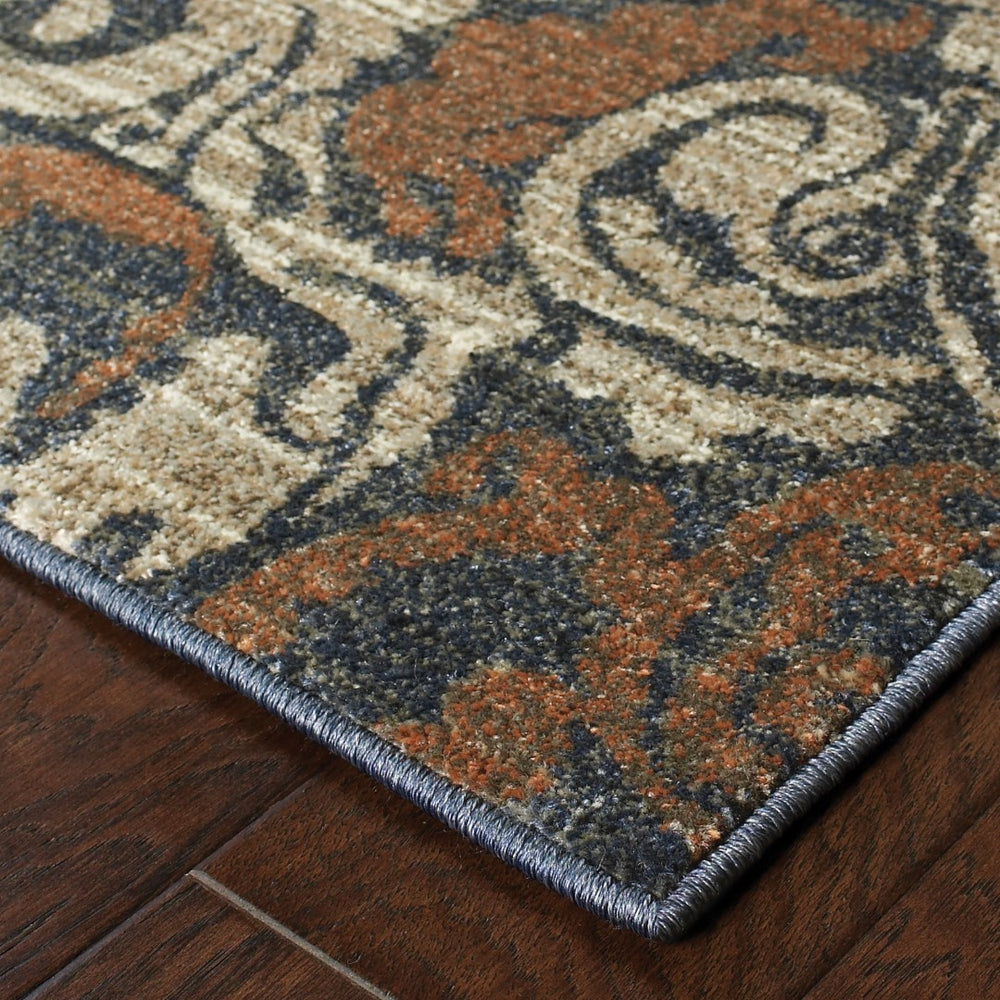 Oriental Weavers Pasha 8022K Vintage/Global Oriental Polypropylene Indoor Area Rug Blue/ Rust 6'7" x 9'6" P8022K200290ST