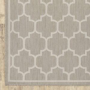Oriental Weavers Portofino 1636H Moroccan/Farmhouse Geometric Polypropylene Indoor/Outdoor Area Rug Grey/ Ivory 9'10" x 12'10" P1636H300390ST