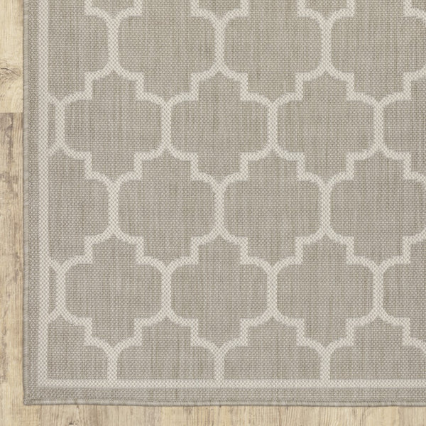 Oriental Weavers Portofino 1636H Moroccan/Farmhouse Geometric Polypropylene Indoor/Outdoor Area Rug Grey/ Ivory 9'10" x 12'10" P1636H300390ST
