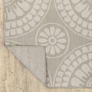 Oriental Weavers Portofino 1832H Transitional/Casual Geometric Polypropylene Indoor/Outdoor Area Rug Grey/ Ivory 9'10" x 12'10" P1832H300390ST