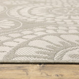 Oriental Weavers Portofino 1832H Transitional/Casual Geometric Polypropylene Indoor/Outdoor Area Rug Grey/ Ivory 9'10" x 12'10" P1832H300390ST