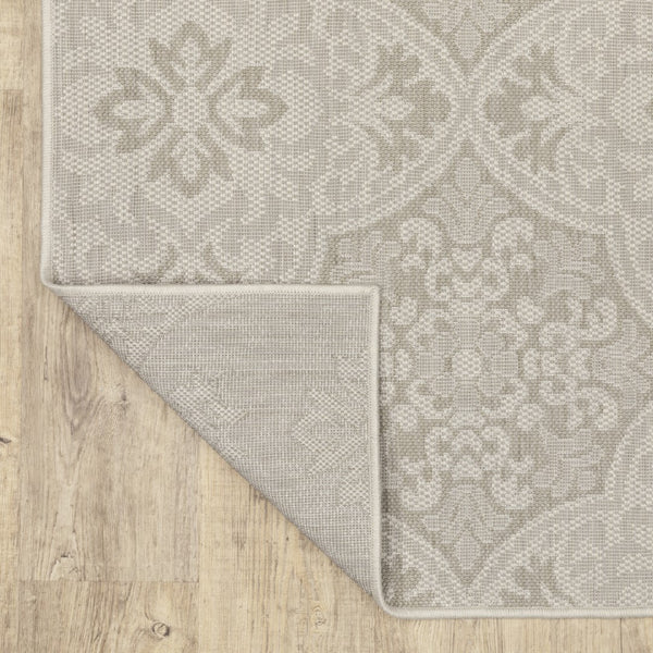 Oriental Weavers Portofino 2805W Moroccan/Global Floral Polypropylene Indoor/Outdoor Area Rug Ivory/ Grey 9'10" x 12'10" P2805W300390ST