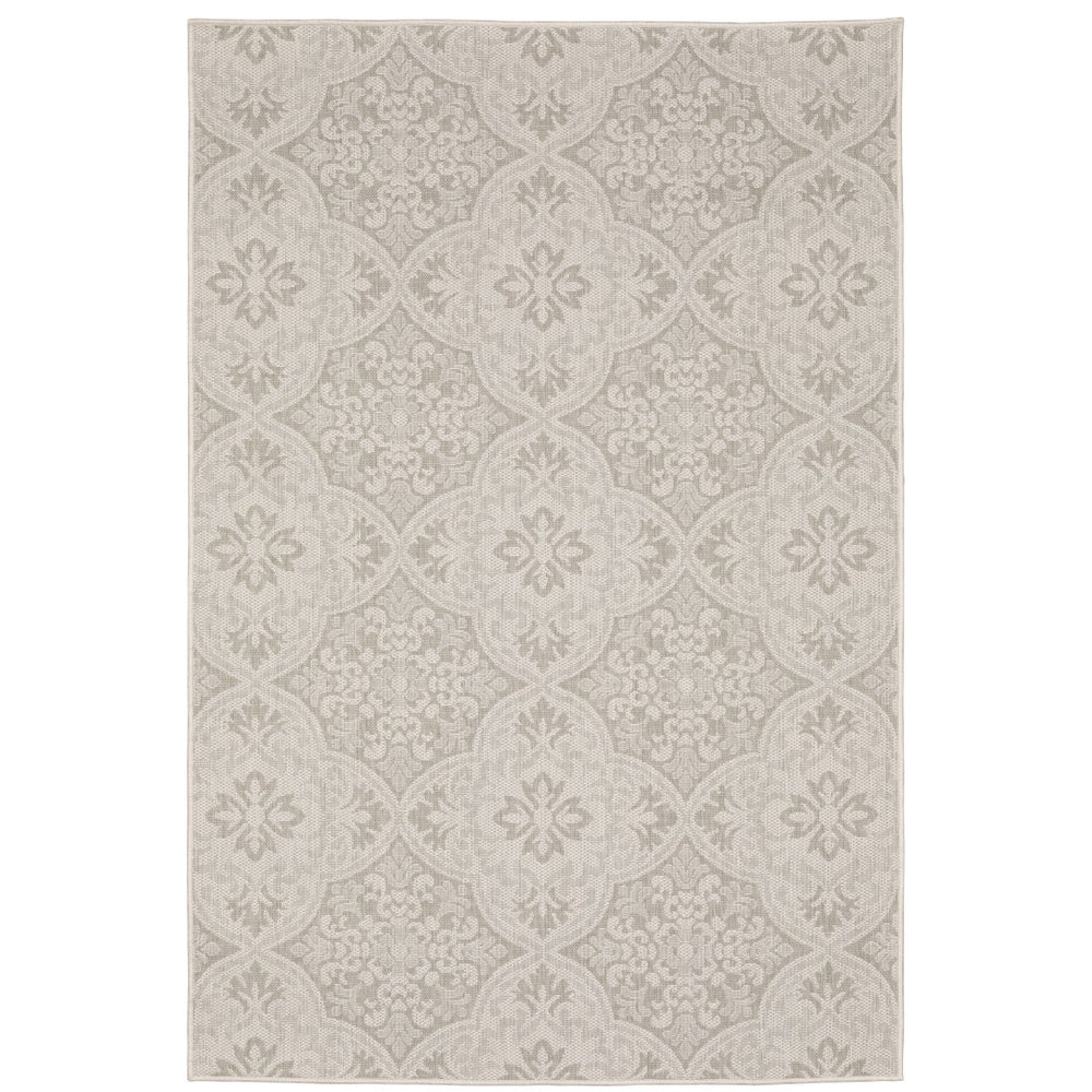 Oriental Weavers Portofino 2805W Moroccan/Global Floral Polypropylene Indoor/Outdoor Area Rug Ivory/ Grey 9'10" x 12'10" P2805W300390ST