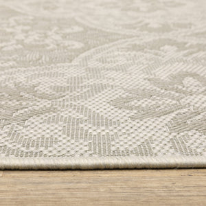Oriental Weavers Portofino 2805W Moroccan/Global Floral Polypropylene Indoor/Outdoor Area Rug Ivory/ Grey 9'10" x 12'10" P2805W300390ST