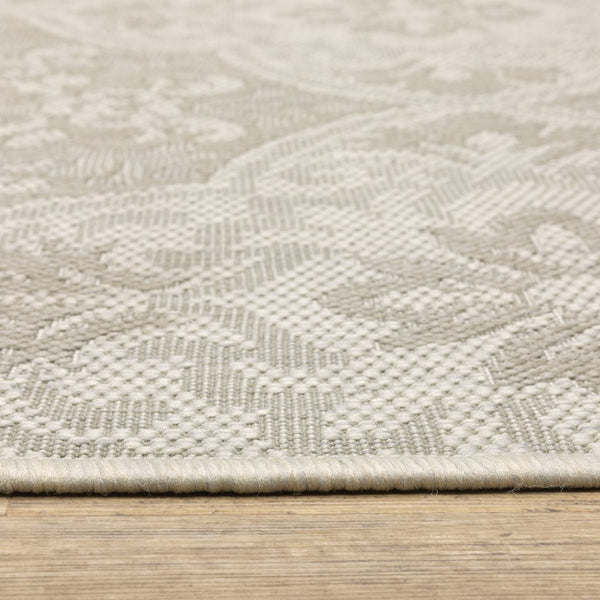 Oriental Weavers Portofino 2805W Moroccan/Global Floral Polypropylene Indoor/Outdoor Area Rug Ivory/ Grey 9'10" x 12'10" P2805W300390ST