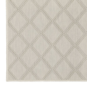 Oriental Weavers Portofino 5098W Casual/Farmhouse Geometric Polypropylene Indoor/Outdoor Area Rug Ivory/ Grey 9'10" x 12'10" P5098W300390ST