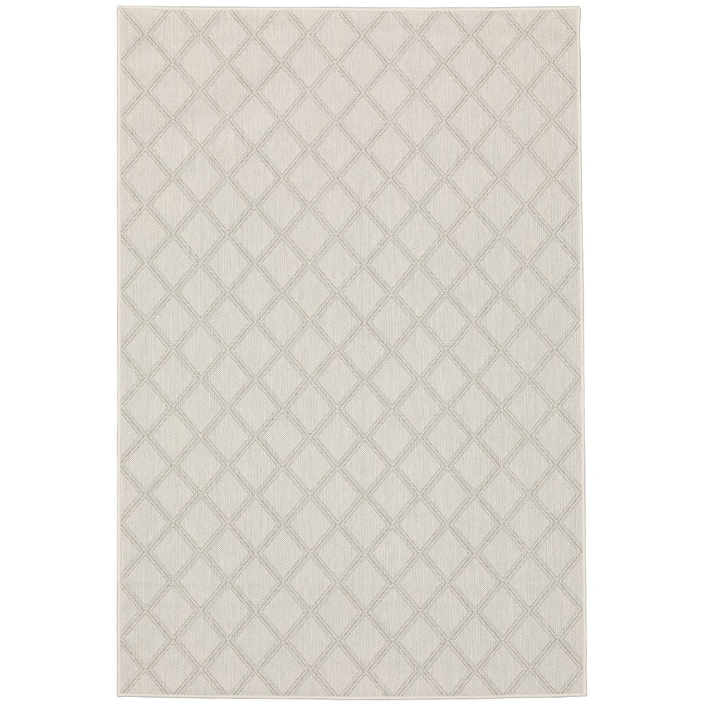 Oriental Weavers Portofino 5098W Casual/Farmhouse Geometric Polypropylene Indoor/Outdoor Area Rug Ivory/ Grey 9'10" x 12'10" P5098W300390ST