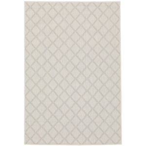 Oriental Weavers Portofino 5098W Casual/Farmhouse Geometric Polypropylene Indoor/Outdoor Area Rug Ivory/ Grey 9'10" x 12'10" P5098W300390ST