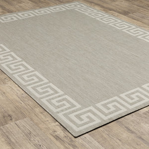 Oriental Weavers Portofino 6560D Casual/Transitional Border Polypropylene Indoor/Outdoor Area Rug Grey/ Ivory 9'10" x 12'10" P6560D300390ST