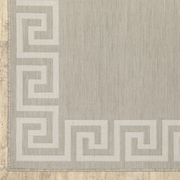 Oriental Weavers Portofino 6560D Casual/Transitional Border Polypropylene Indoor/Outdoor Area Rug Grey/ Ivory 9'10" x 12'10" P6560D300390ST