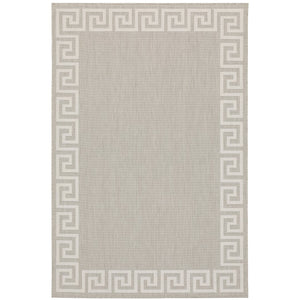 Oriental Weavers Portofino 6560D Casual/Transitional Border Polypropylene Indoor/Outdoor Area Rug Grey/ Ivory 9'10" x 12'10" P6560D300390ST