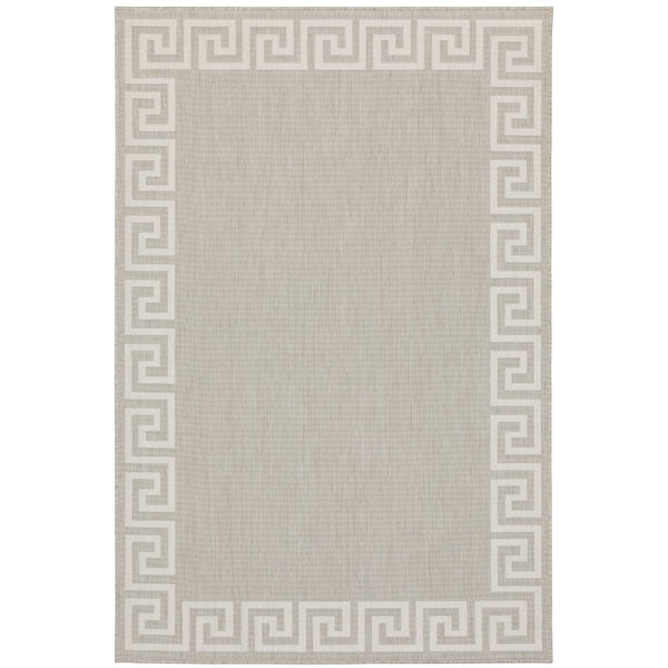 Oriental Weavers Portofino 6560D Casual/Transitional Border Polypropylene Indoor/Outdoor Area Rug Grey/ Ivory 9'10" x 12'10" P6560D300390ST