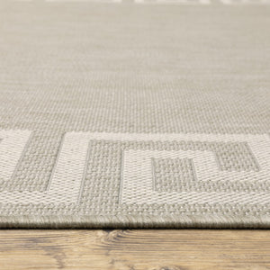 Oriental Weavers Portofino 6560D Casual/Transitional Border Polypropylene Indoor/Outdoor Area Rug Grey/ Ivory 9'10" x 12'10" P6560D300390ST
