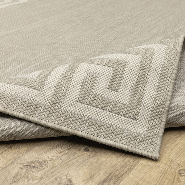Oriental Weavers Portofino 6560D Casual/Transitional Border Polypropylene Indoor/Outdoor Area Rug Grey/ Ivory 9'10" x 12'10" P6560D300390ST