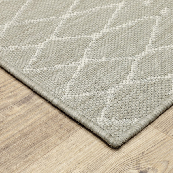 Oriental Weavers Portofino 670H4 Scandinavian/Global Geometric Polypropylene Indoor/Outdoor Area Rug Grey/ Ivory 9'10" x 12'10" P670H4300390ST