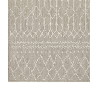 Oriental Weavers Portofino 670H4 Scandinavian/Global Geometric Polypropylene Indoor/Outdoor Area Rug Grey/ Ivory 9'10" x 12'10" P670H4300390ST