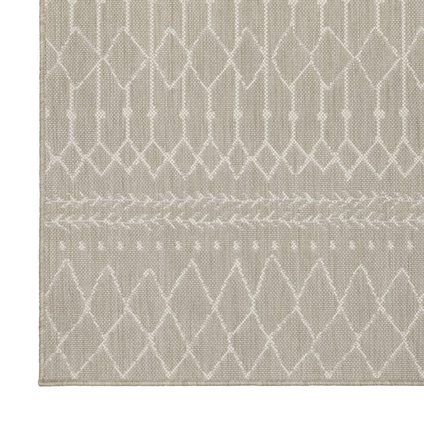 Oriental Weavers Portofino 670H4 Scandinavian/Global Geometric Polypropylene Indoor/Outdoor Area Rug Grey/ Ivory 9'10" x 12'10" P670H4300390ST