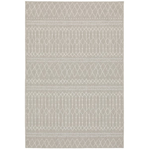 Oriental Weavers Portofino 670H4 Scandinavian/Global Geometric Polypropylene Indoor/Outdoor Area Rug Grey/ Ivory 9'10" x 12'10" P670H4300390ST