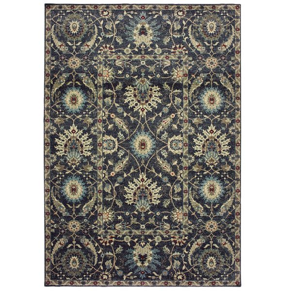 Oriental Weavers Raleigh 022K5 Traditional/ Oriental Polypropylene Indoor Area Rug Navy/ Ivory 7'10" x 10'10" R022K5240330ST