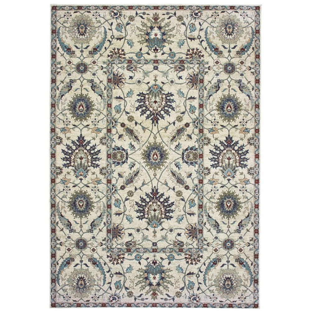 Oriental Weavers Raleigh 022Y5 Traditional/ Oriental Polypropylene Indoor Area Rug Ivory/ Navy 7'10" x 10'10" R022Y5240330ST