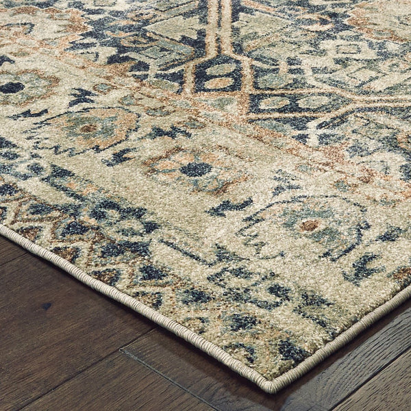 Oriental Weavers Raleigh 4925L Bohemian/Vintage Geometric Polypropylene Indoor Area Rug Blue/ Ivory 7'10" x 10'10" R4925L240330ST
