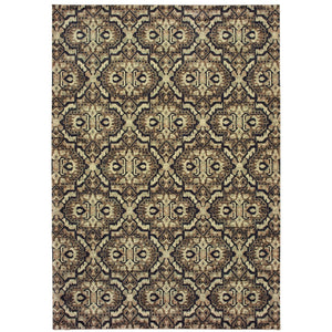 Oriental Weavers Raleigh 4927K Traditional/Vintage Geometric Polypropylene Indoor Area Rug Brown/ Navy 9'10" x 12'10" R4927K300390ST