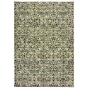 Oriental Weavers Raleigh 4927L Traditional/Vintage Geometric Polypropylene Indoor Area Rug Ivory/ Blue 9'10" x 12'10" R4927L300390ST