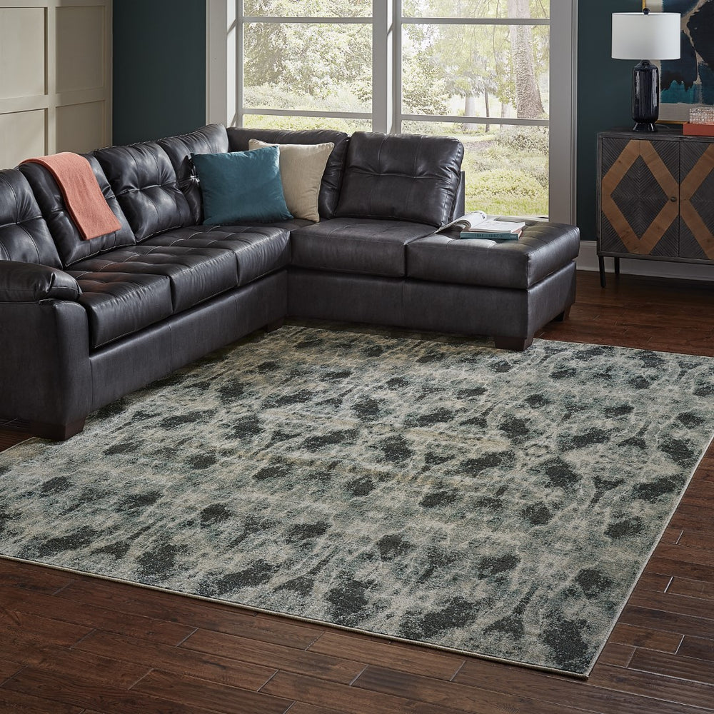 Oriental Weavers Raleigh 5507B Traditional/Vintage Abstract Polypropylene Indoor Area Rug Grey/ Blue 9'10" x 12'10" R5507B300390ST