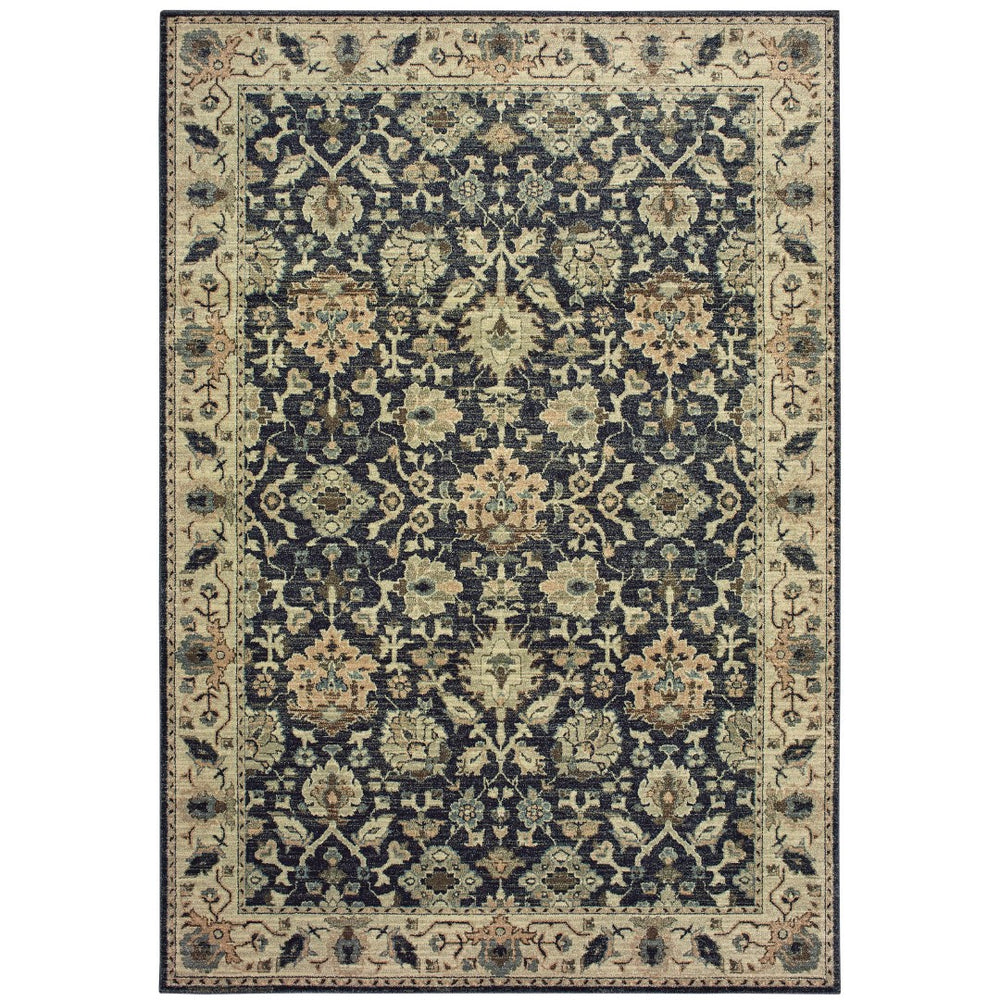 Oriental Weavers Raleigh 8026P Traditional/Persian Oriental Polypropylene Indoor Area Rug Navy/ Ivory 9'10" x 12'10" R8026P300390ST