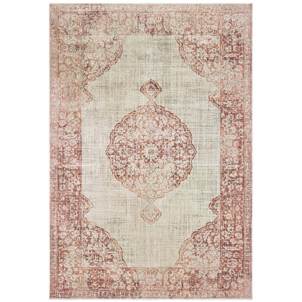 Oriental Weavers Raleigh 099W5 Bohemian/Vintage Oriental Polypropylene Indoor Area Rug Ivory/ Pink 9'10" x 12'10" R099W5300390ST