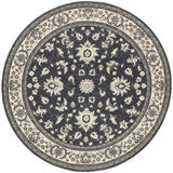 Oriental Weavers Richmond 117H3 Traditional/Persian Oriental Polypropylene Indoor Area Rug Charcoal/ Ivory 7'10" Round R117H3240RDST