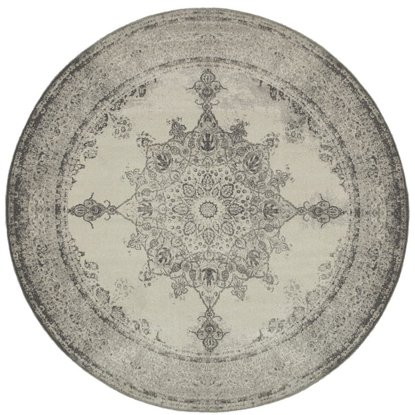 Oriental Weavers Richmond 1333Y Traditional/Global Oriental Polypropylene Indoor Area Rug Ivory/ Grey 7'10" Round R1333Y240RDST