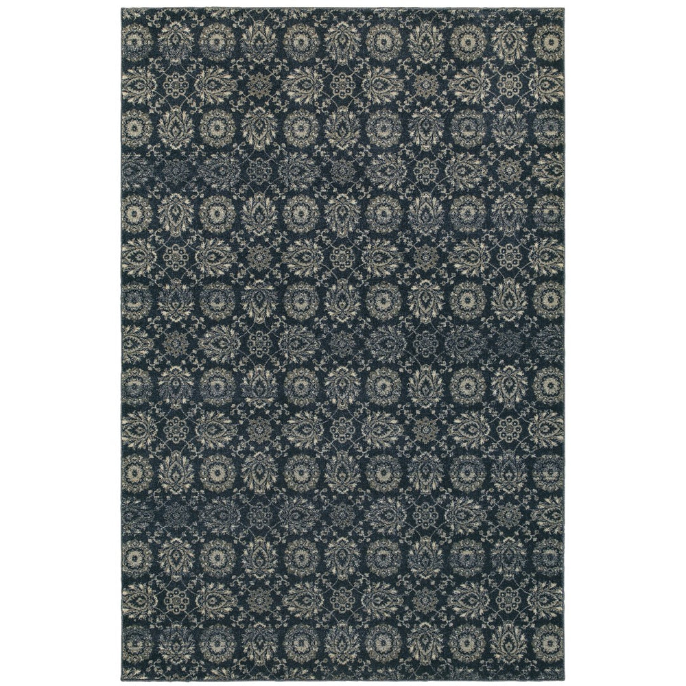 Oriental Weavers Richmond 214H3 Traditional/Vintage Oriental Polypropylene Indoor Area Rug Navy/ Grey 12' x 15' R214H3360450ST