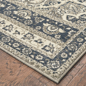 Oriental Weavers Richmond 5504I Traditional/Bohemian Oriental Polypropylene Indoor Area Rug Ivory/ Navy 12' x 15' R5504I360450ST