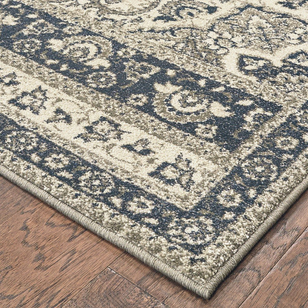 Oriental Weavers Richmond 5504I Traditional/Bohemian Oriental Polypropylene Indoor Area Rug Ivory/ Navy 12' x 15' R5504I360450ST