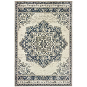 Oriental Weavers Richmond 5504I Traditional/Bohemian Oriental Polypropylene Indoor Area Rug Ivory/ Navy 12' x 15' R5504I360450ST