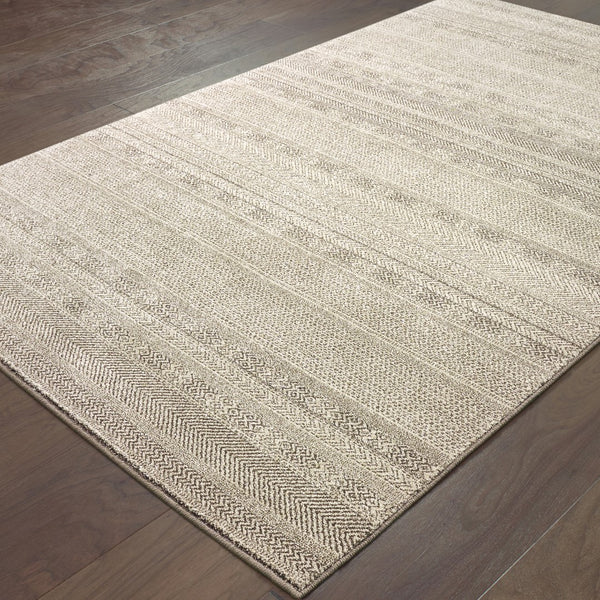 Oriental Weavers Richmond 801H3 Transitional/Industrial Solid Polypropylene Indoor Area Rug Ivory/ Brown 12' x 15' R801H3360450ST