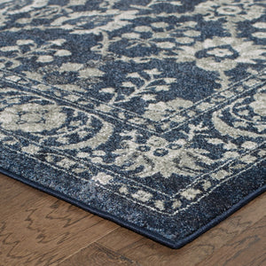 Oriental Weavers Richmond 8020K Traditional/Persian Oriental Polypropylene Indoor Area Rug Navy/ Grey 12' x 15' R8020K360450ST