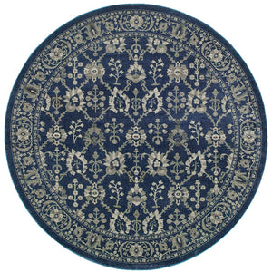 Oriental Weavers Richmond 8020K Traditional/Persian Oriental Polypropylene Indoor Area Rug Navy/ Grey 7'10" Round R8020K240RDST