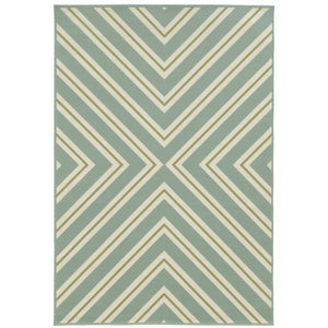 Oriental Weavers Riviera 4589A Transitional/Casual Geometric Polypropylene Indoor/Outdoor Area Rug Blue/ Ivory 8'6" x 13' R4589A259396ST