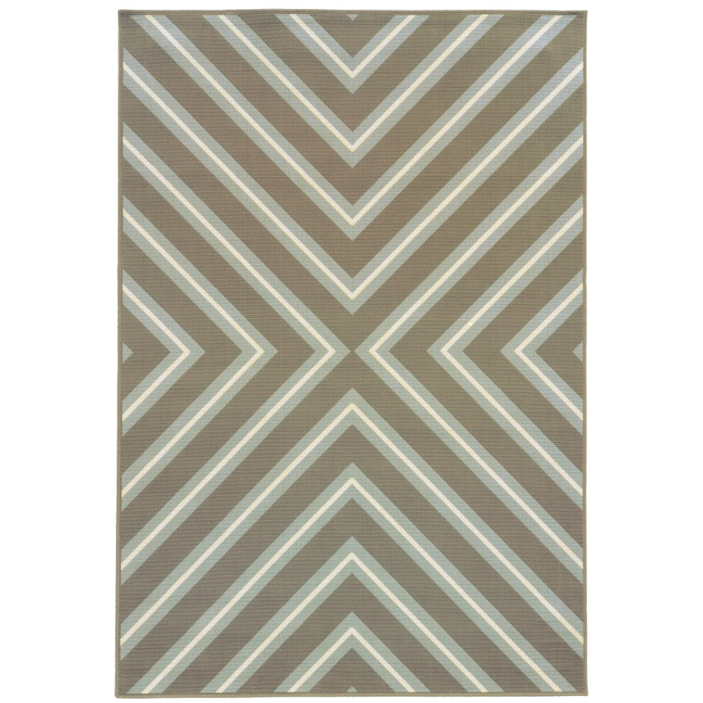 Oriental Weavers Riviera 4589D Transitional/Casual Geometric Polypropylene Indoor/Outdoor Area Rug Grey/ Blue 8'6" x 13' R4589D259396ST
