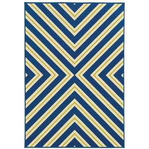 Oriental Weavers Riviera 4589L Transitional/Casual Geometric Polypropylene Indoor/Outdoor Area Rug Blue/ Ivory 8'6" x 13' R4589L259396ST